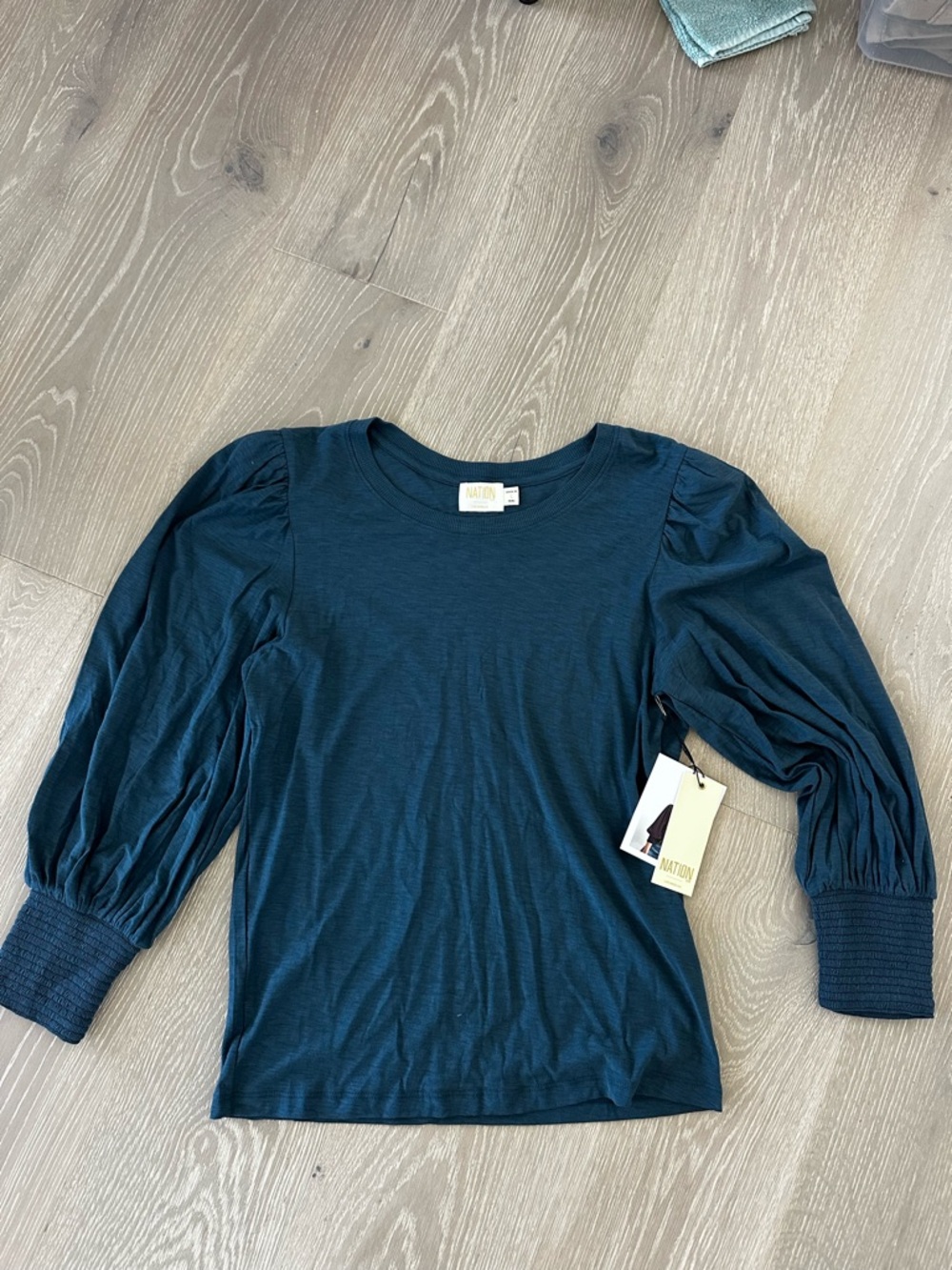 Womens Nation LTD Loren Peasant tee in Teal